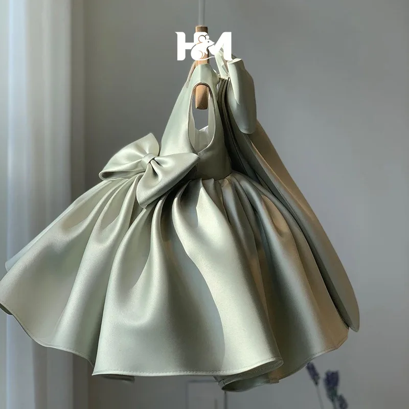 Robes de princesse à nœuds pour filles, robes de baptême pour enfants, robes de soirée tutu, robes de baptême pour bébés, robes de fête d'anniversaire, robes de bal pour enfants, vêtements pour enfants de 1 à 3 ans