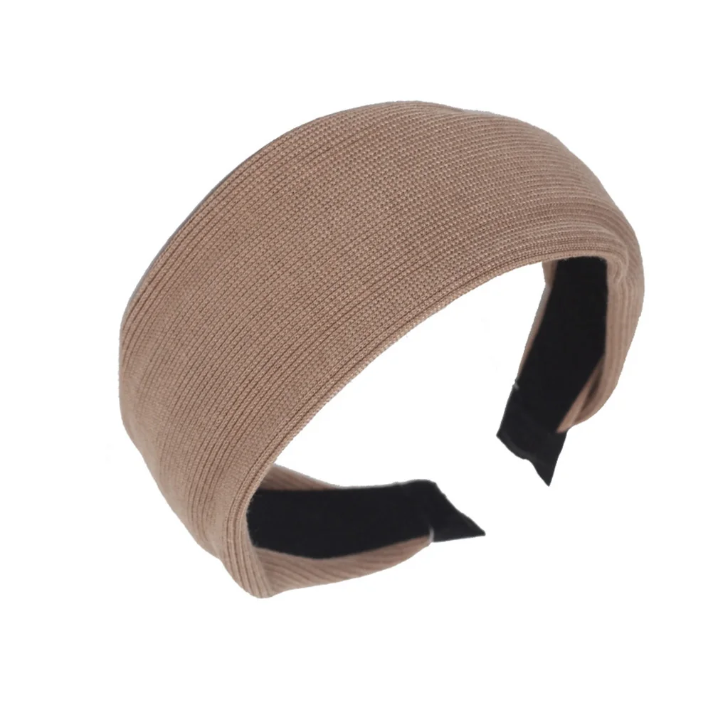 

Wide Brim Headband Knitting Hair Hoop Girls Headdress Party Women Khaki Reusable Cloth Hair Styling Office School