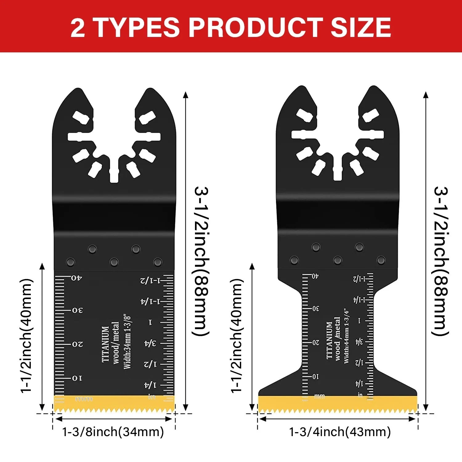 5pcs Titanium-Coated Oscillating Blades for Metal, Wood, and Nails - Quick Release Multi-Tool Accessories