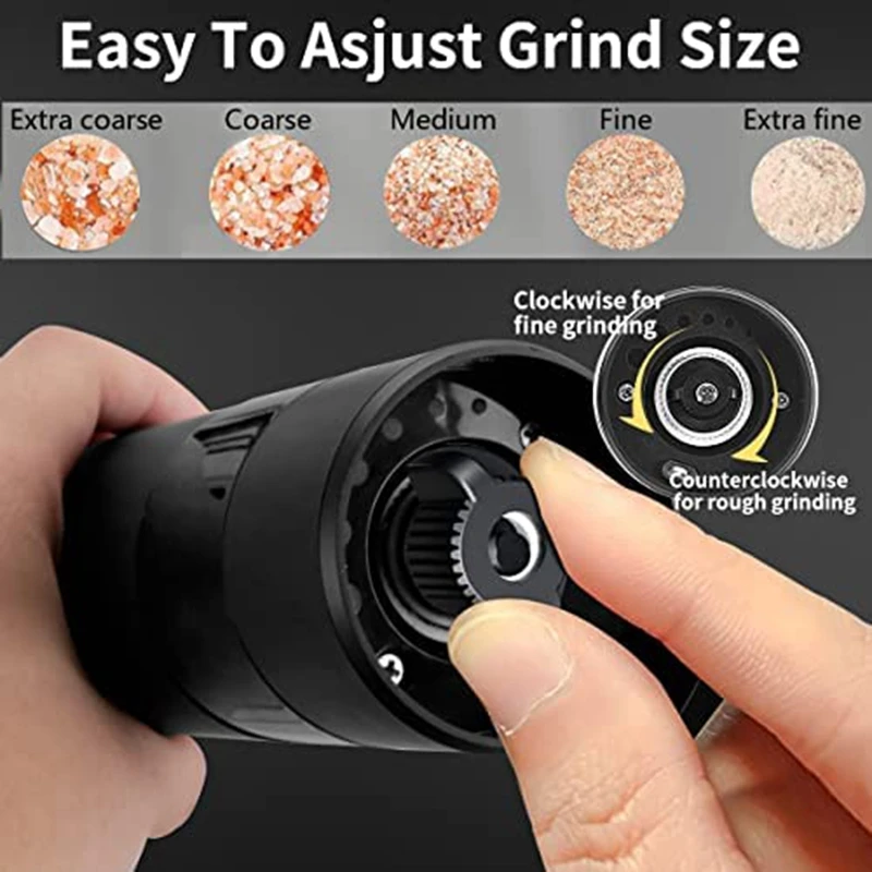 Pepper Mill Electric Salt And Pepper Mill USB Rechargeable Spice Mill Automatic Operation Ceramic Grinder