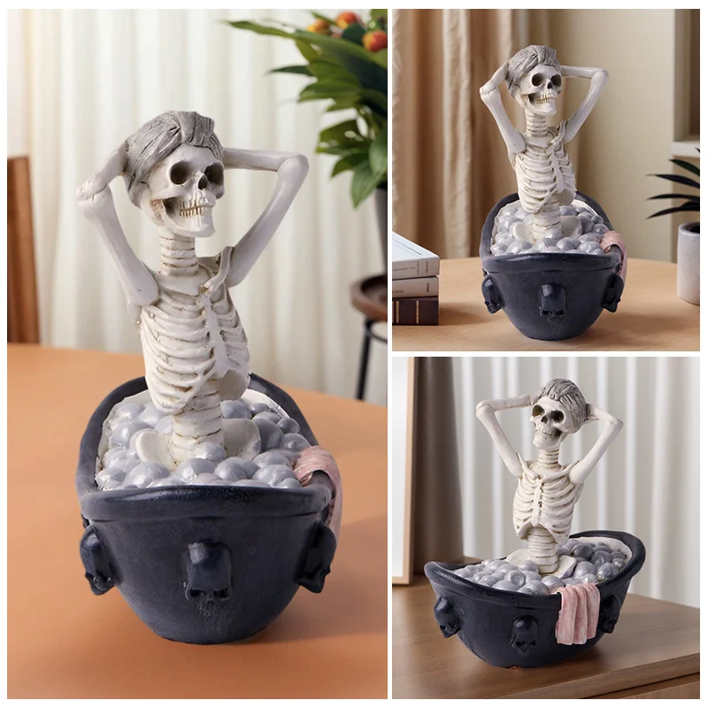 

Креативный Хэллоуин Скелет Девушка Купание Орнамент Атмосфера Украшение Дом Призраков Сценирование Призраков Убить Ужас Опора