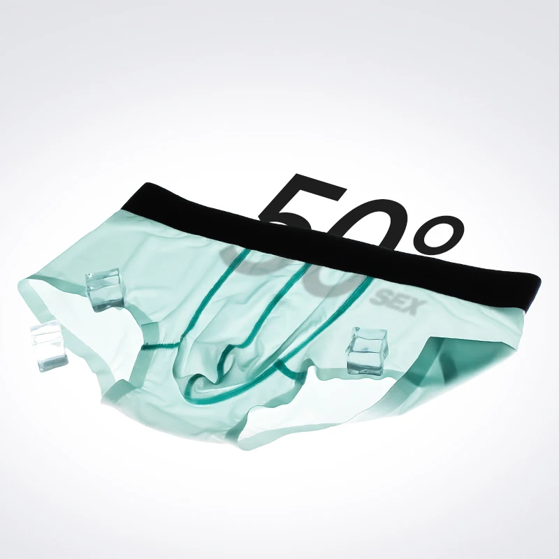 ملابس داخلية للرجال، ملابس داخلية صيفية رفيعة للغاية للرجال 2021 سراويل داخلية جديدة بدون خياطة من الحرير الجليدي، شورتات شفافة للأولاد