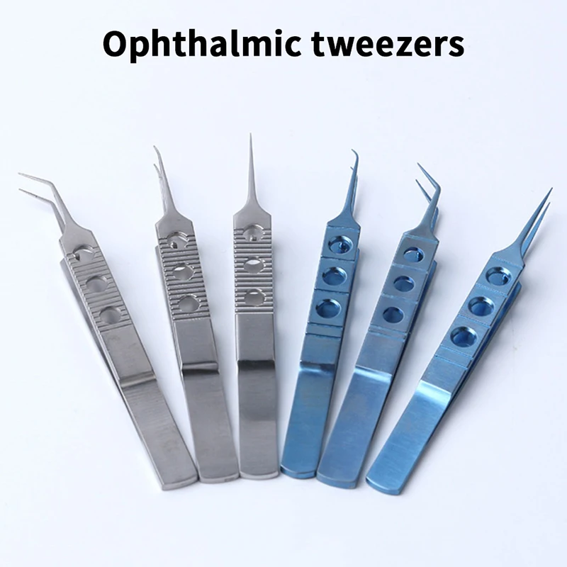 New Titanium Alloy/Stainless Steel Ophthalmic Forceps With Teeth Microsurgical Tweezers Double Eyelid Plastic Surgical Forceps
