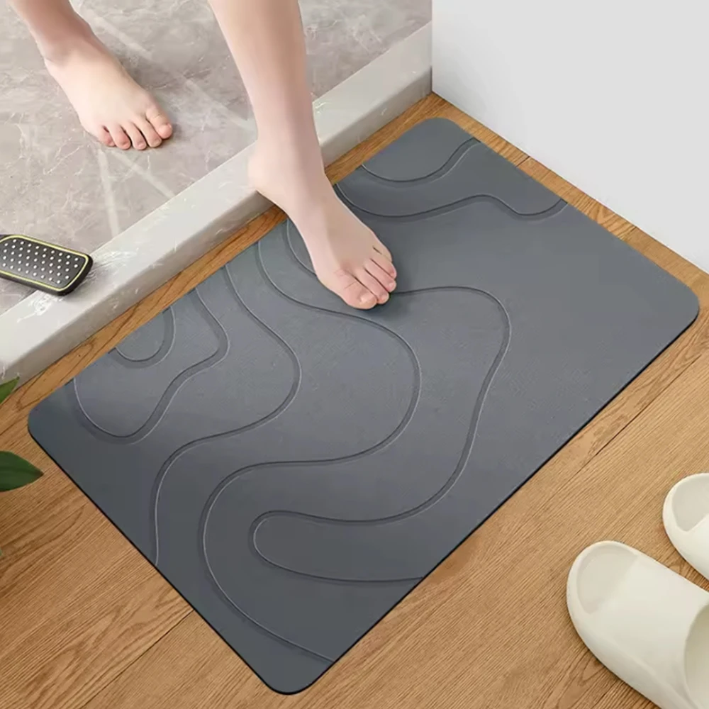 Non-Slip Bathroom Rug Diatomite Bathroom Floor Mat Super Absorbent House Entrance Mat Fast Drying Diatom Mat Kitchen Shower Room