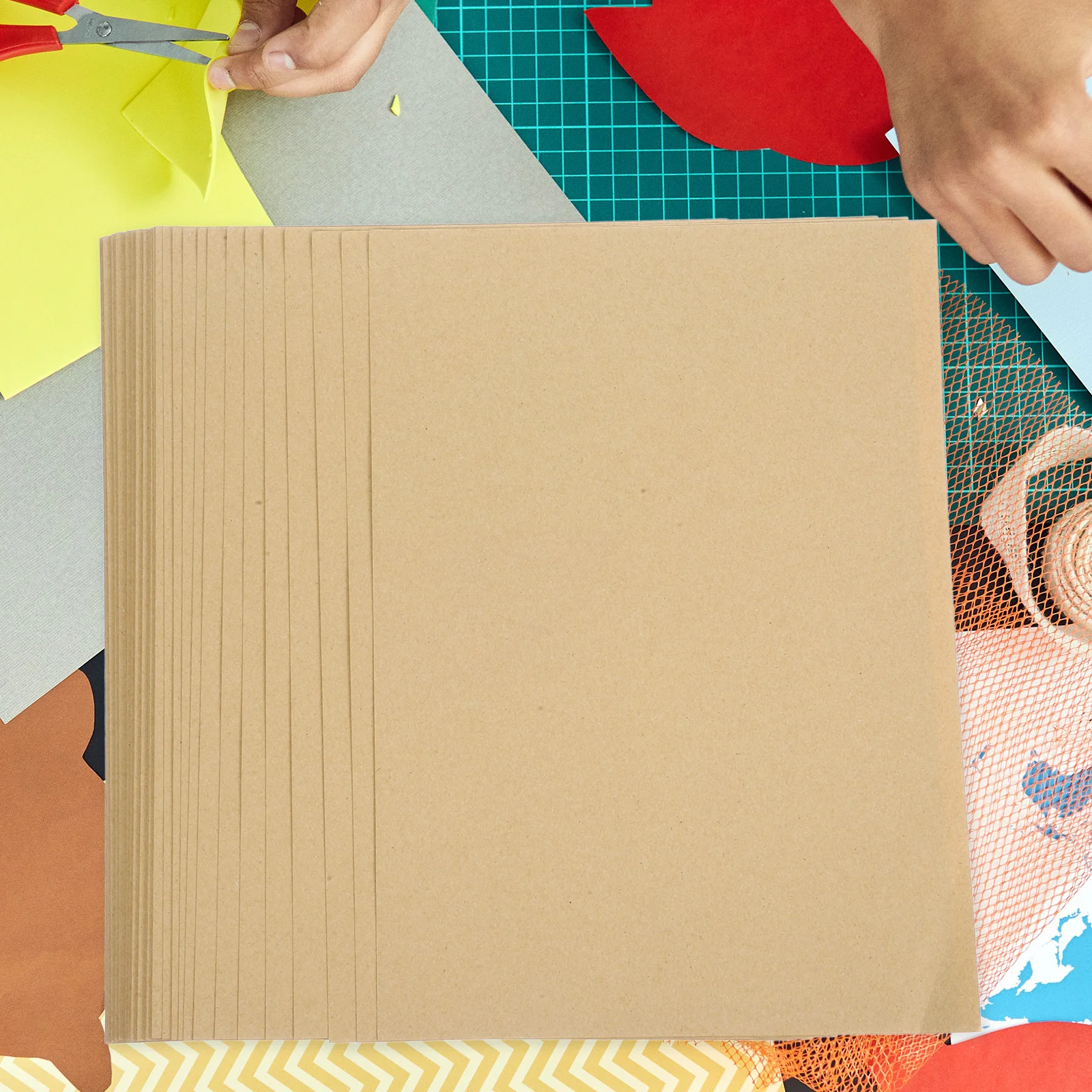 

1 Pack Thick A4 Brown Kraft Paperboard Sturdy Diy Craft Sheets Blank Postcards Wood Pulp Paper For Painting
