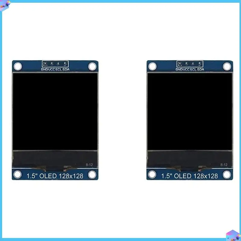 

A43T 2Pcs 1.5 Inch 4PIN OLED Module Display Screen SH1107 Drive IC 128X128 IIC I2C Interface For 51 STM32 P22101 P22102
