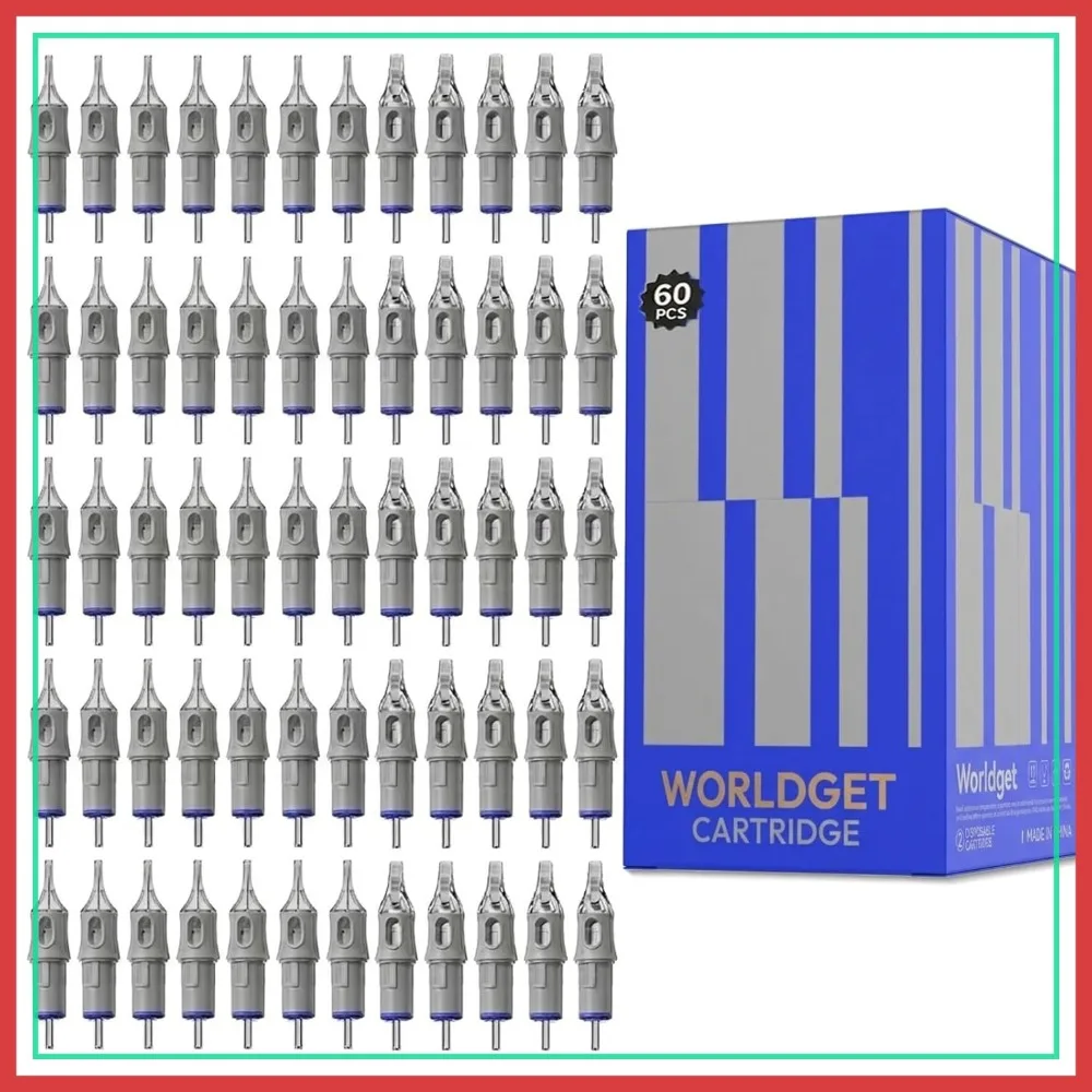 

60Pcs Tattoo Cartridge Needles Assorted #12 – 3RL to 9M1, Disposable for Rotary Pen
