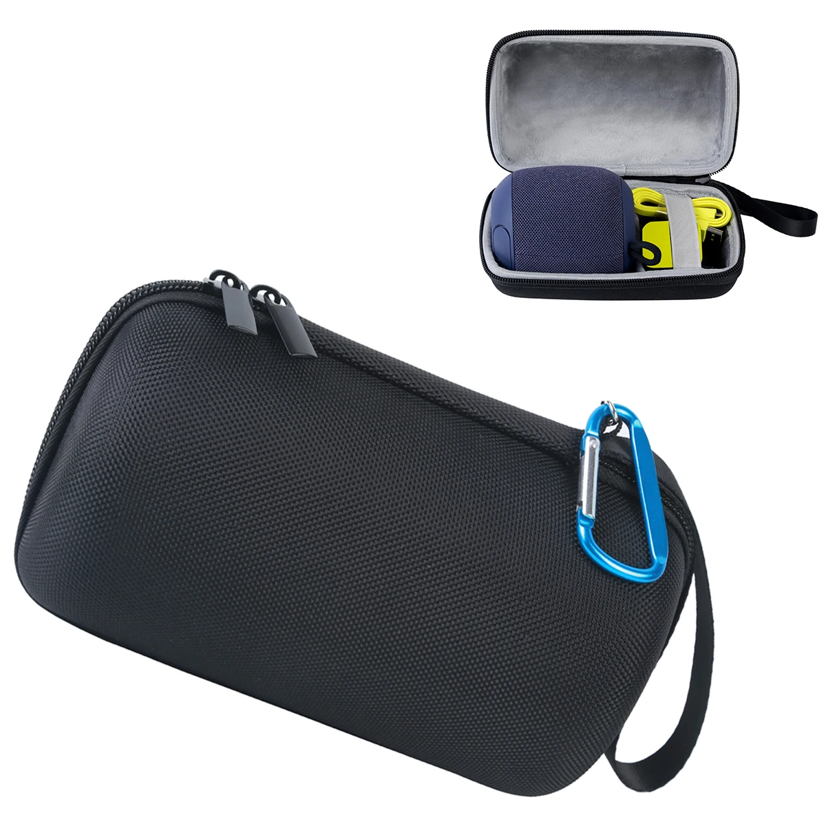 

Speaker Eva Storage Case Protective Bag Bungee Band Strong Zipper Travel Carrying Organizer For Soundbox Portable