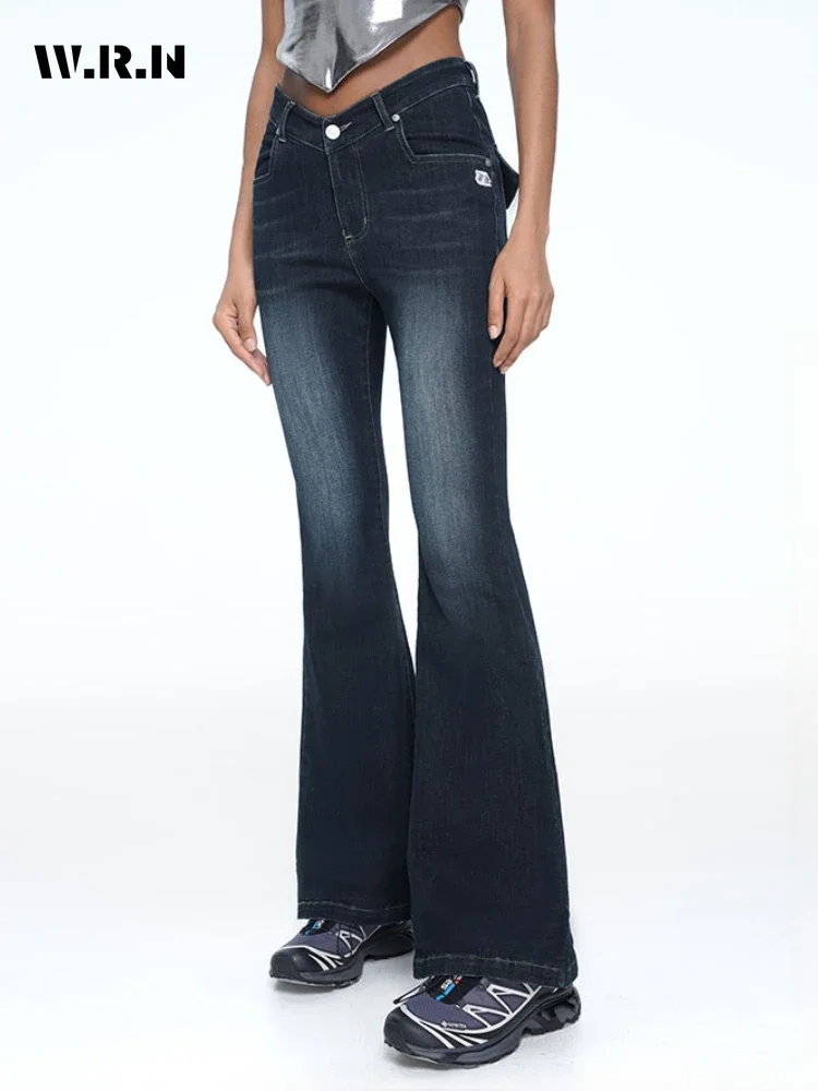 

2024 Summer Harajuku Sheath High Waist Flared Jeans Women's Retro Slim Streetwear Style Denim Trouser Female Retro Y2K Pants