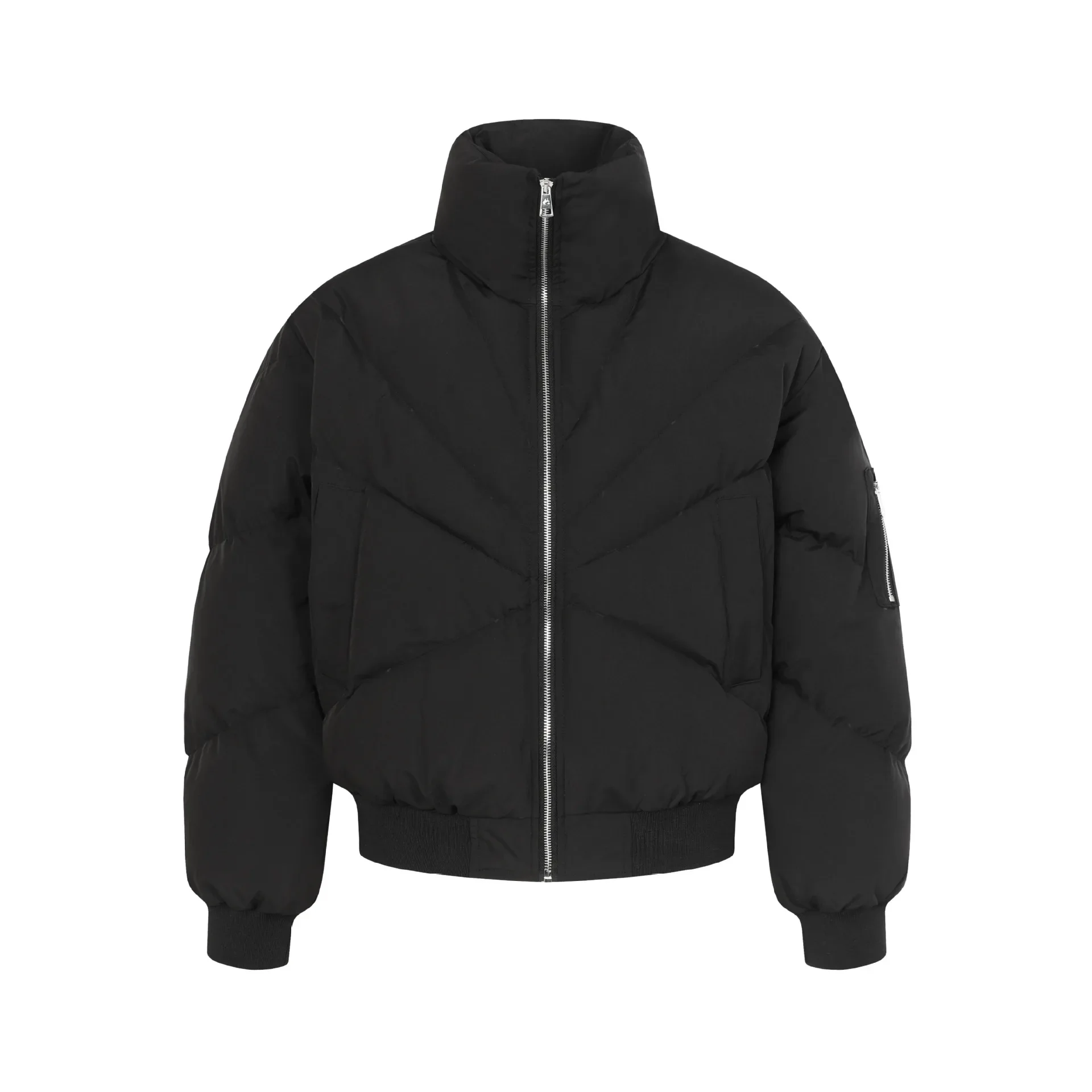 

Winter Man Coat Thicken Windproof Warm Stand Collar Male Down Jacket High Street Simple Long Sleeve Zipper Men Outerwear