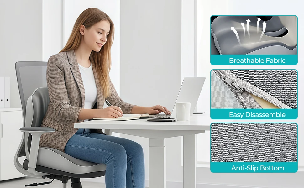 Memory Foam Chair Cushion for Back Pain