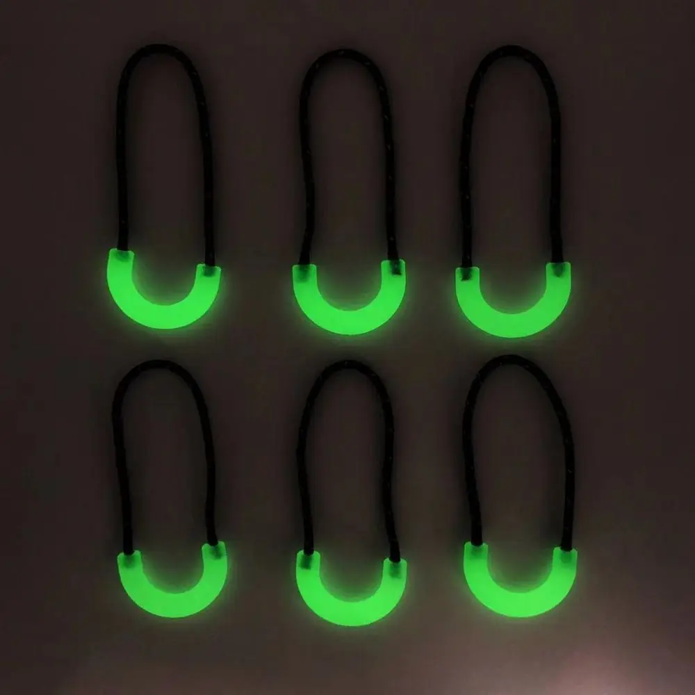 10pcs Suitcase Tent Backpack Zipper Pull New Multistyles TPU Night Light Fit Rope Tag Anti loss Keychain Outdoor Tool