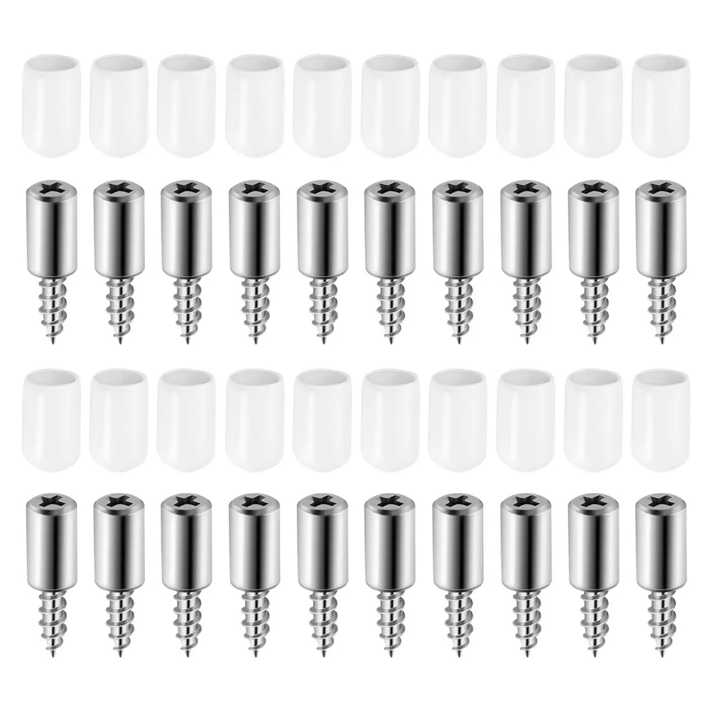 

20pcs Anti-Slip Wardrobe Partition Nails Rubber Sleeve Truss Head Self-Tapping Screws For Cabinet Laminate Board Support Metal