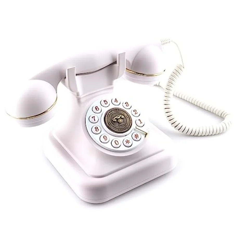 Old Fashioned Landline Phones with Classic Metal Bell 1960s Vintage Corded Dial Phone Classic Old Fashion Telephones Wired Desk