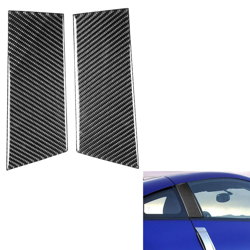 

Carbon Fiber Car Door Window Center B Pillar Panel Sticker Cover Trim Side Seal Strip Decor For Nissan Z33 350Z 2003-2009