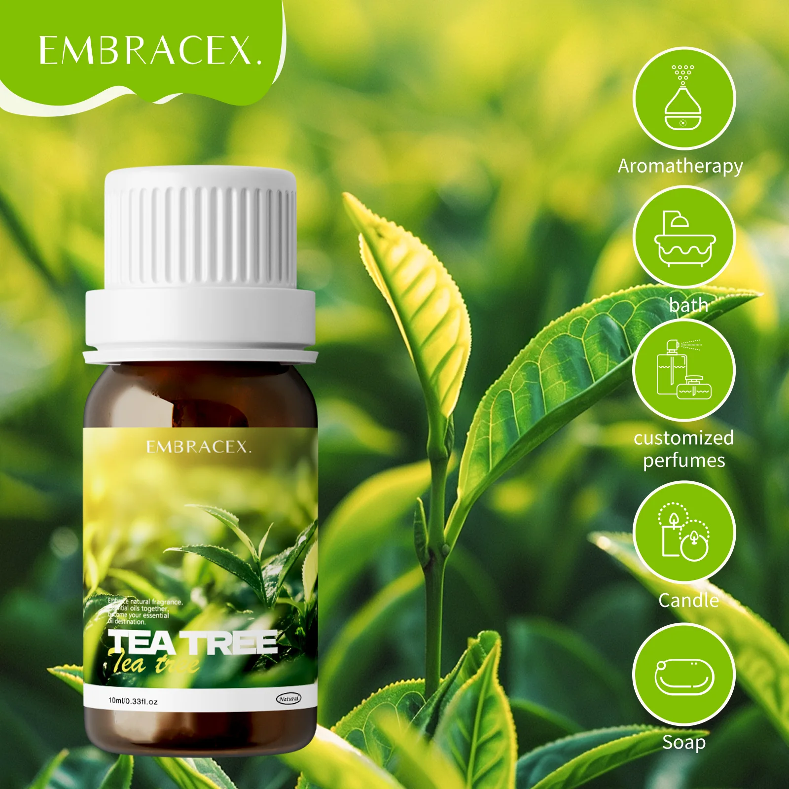 Tea Tree Oil For Skin,Hair,Aromatherapy,Diy Candle 100% Pure Natural Tea Tree Essential Oils 10ml For Travel, Camping, Hiking