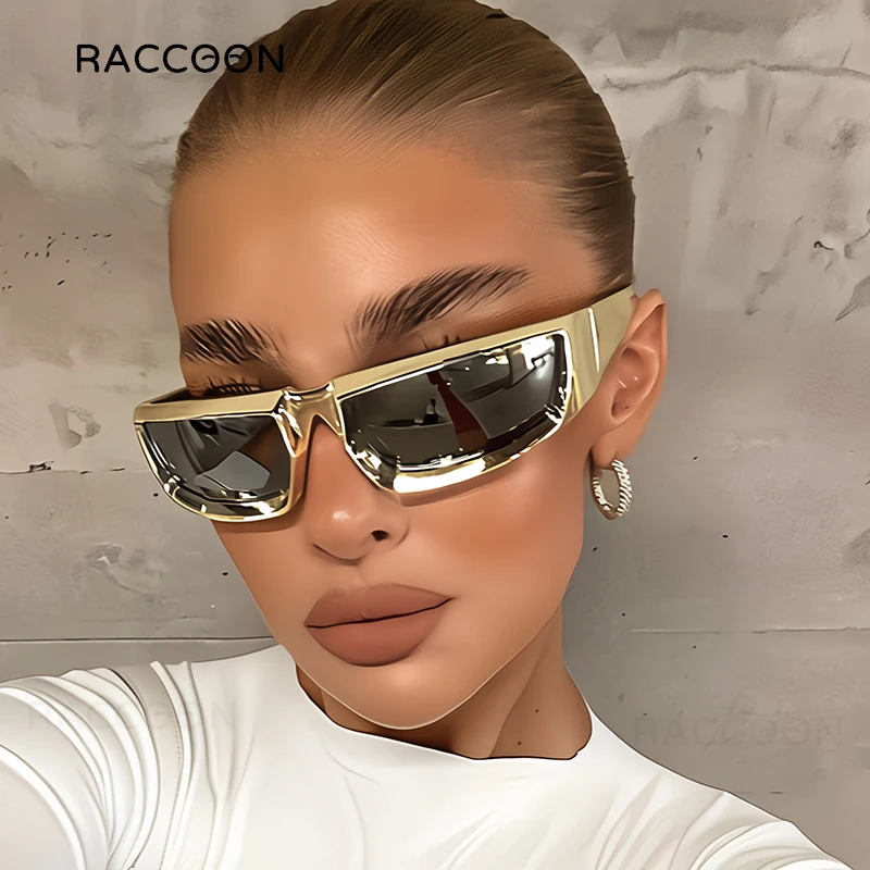 Gold Frame Y2K Square Sunglasses for Women