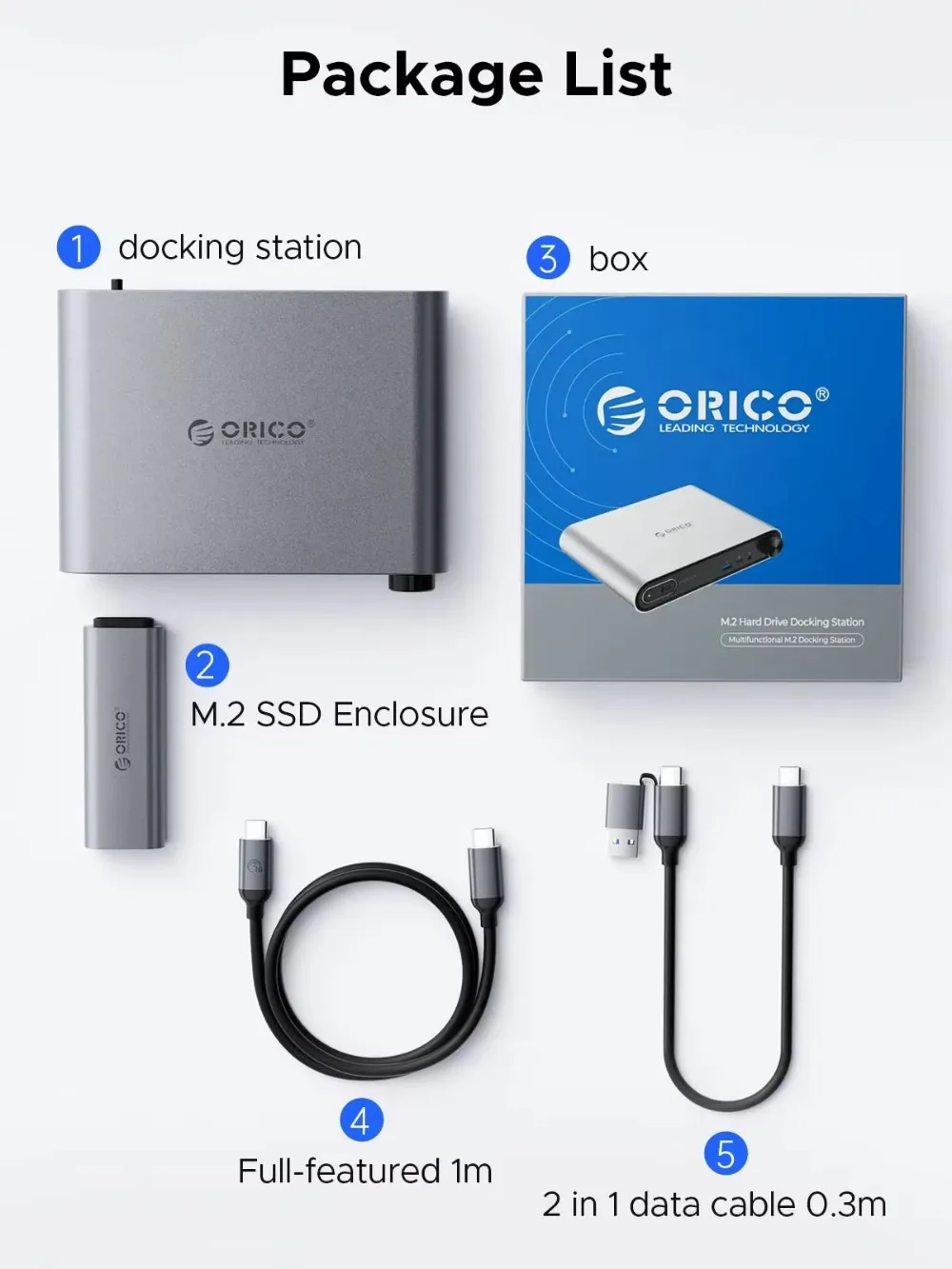 ORICO 10 in 1 USB C 도킹 스테이션 USB 허브 어댑터 M.2 NVMe SSD 케이스(PD100W 충전 이더넷 4K60Hz HDMI-com 3.5mm 오디오 포함)