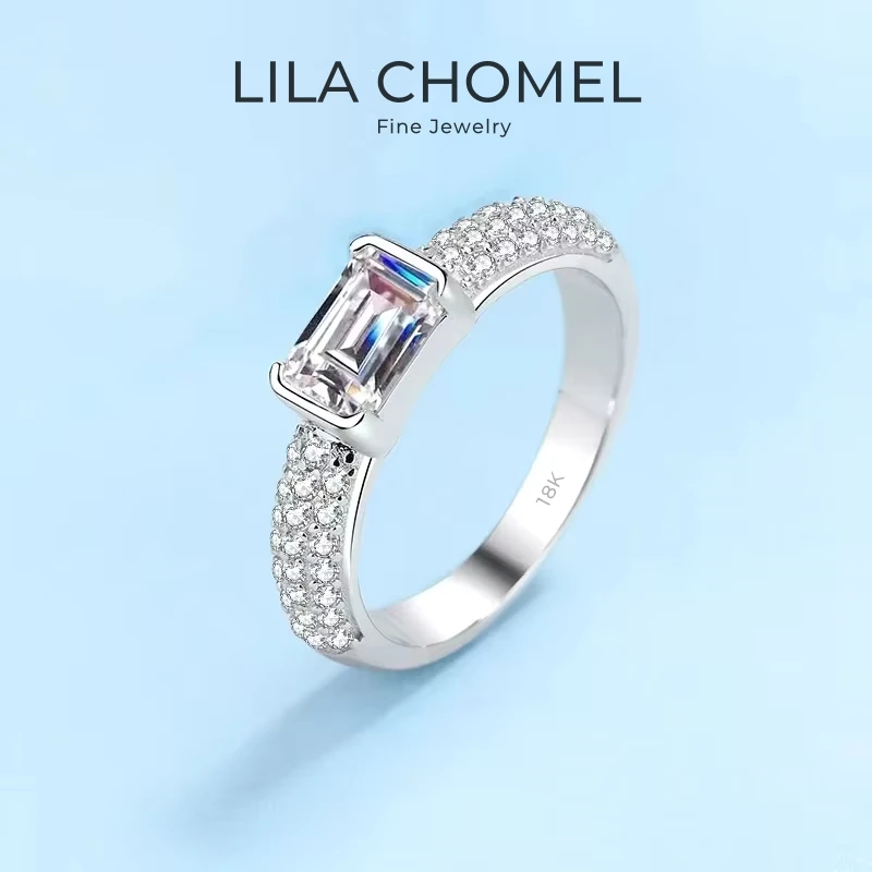 

Engagement Rings 18K White Gold Women Wedding Band 1CT Moissanite Diamond Girl Birthday Gift PT950 Platinum Lady Valentine's Day