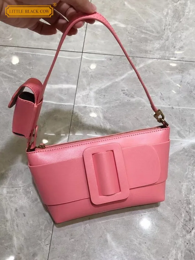 

Women Party Mini Underarm Bag High Quality Cow Split Leather Shoulder Bag New Designer Buckle Strap Crossbody Bags Small Handbag