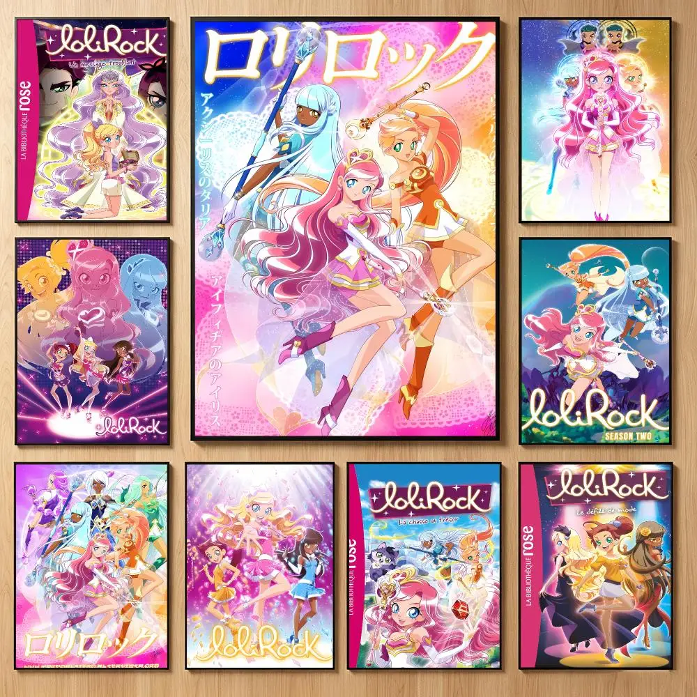 Anime Music L-Lolirock Poster Classic Self-Adhesive PP Wall Sticker for Living Room Bar Decor Gift