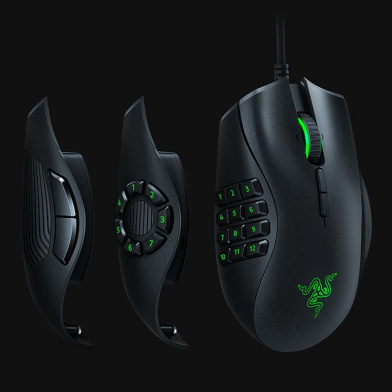 Kostenloser versand Spiele Mäuse Razer Naga Programmierbare Verdrahtete Trinity 16,000 DPI RGB Optische Gaming Maus