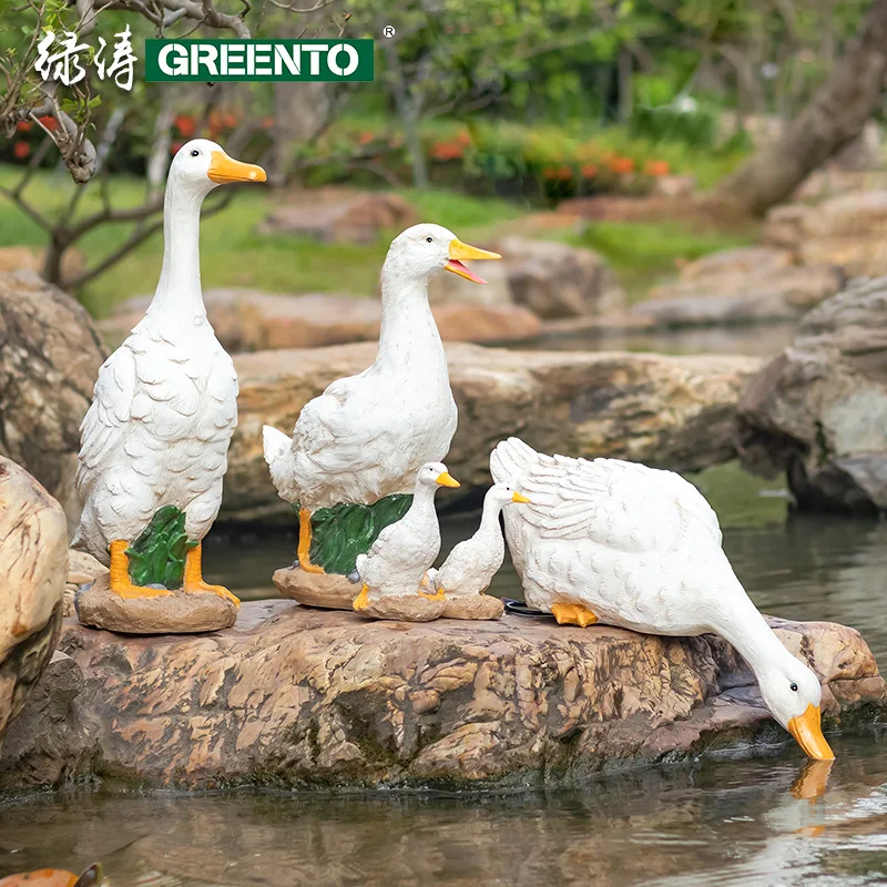 LED Simulation Animal Grass Lamp FRP Resin Luminous Duck Lamp Swimming Pool / Park Pool Creative Modeling Landscape Lighting