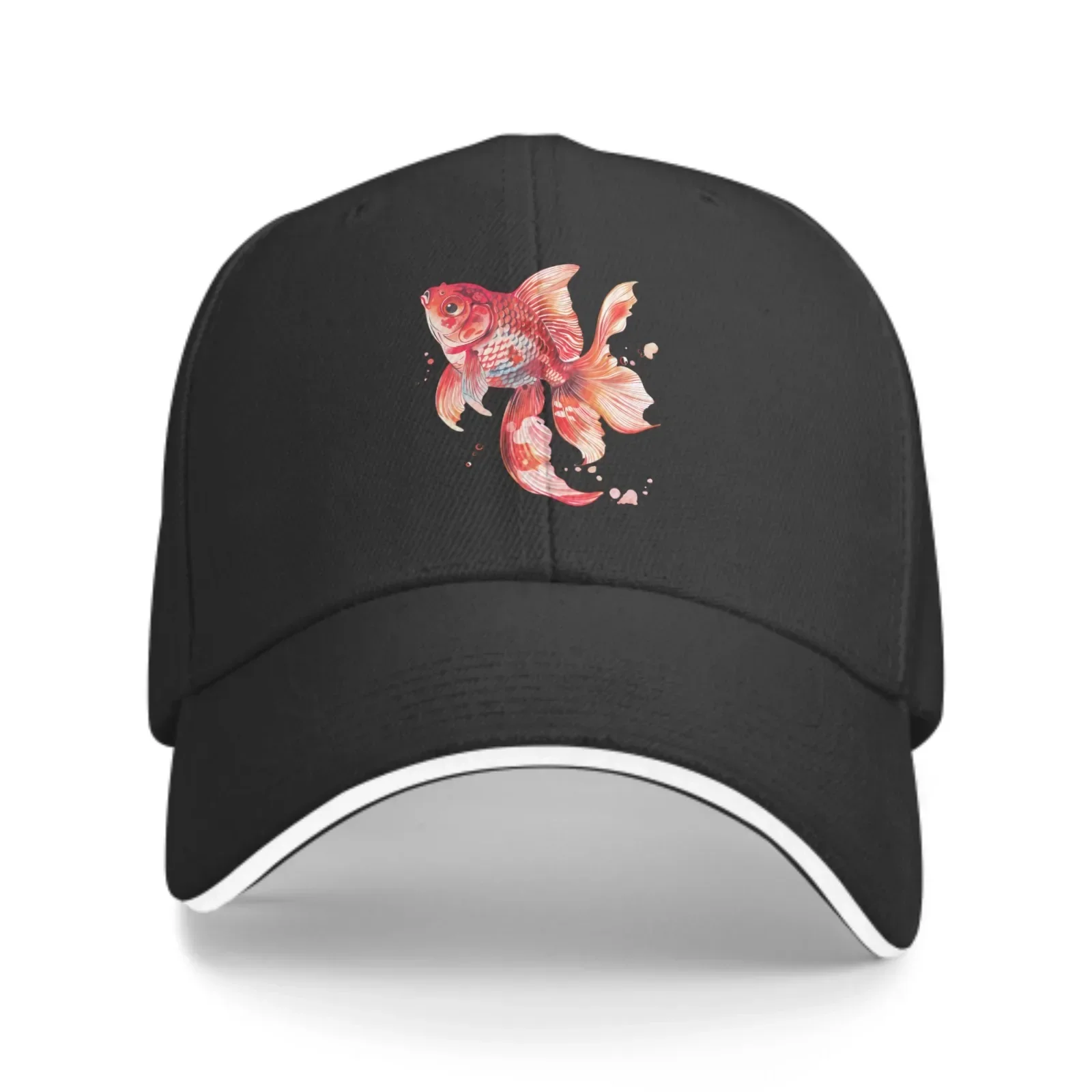 Red Goldfish Swimming In Water Duck Tongue Cap Spring Summer Men's Women's Adjustable Caps Outdoor Travel Baseball Hat