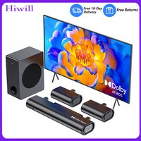 Hiwill A51 5.1 Channel Soundbar Subwoofer Speaker Kit, 380W Peak Power, Adjustable Treble & Bass