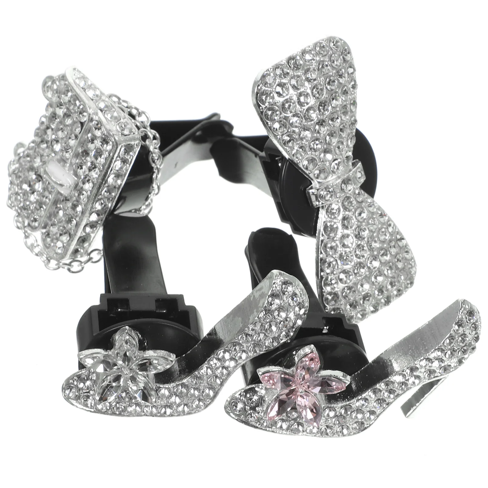 

4pcs Perfume Ornaments Air Vent Clips Crystal Decorative Accessories Durable Vent Clip Gift Auto Interior Car
