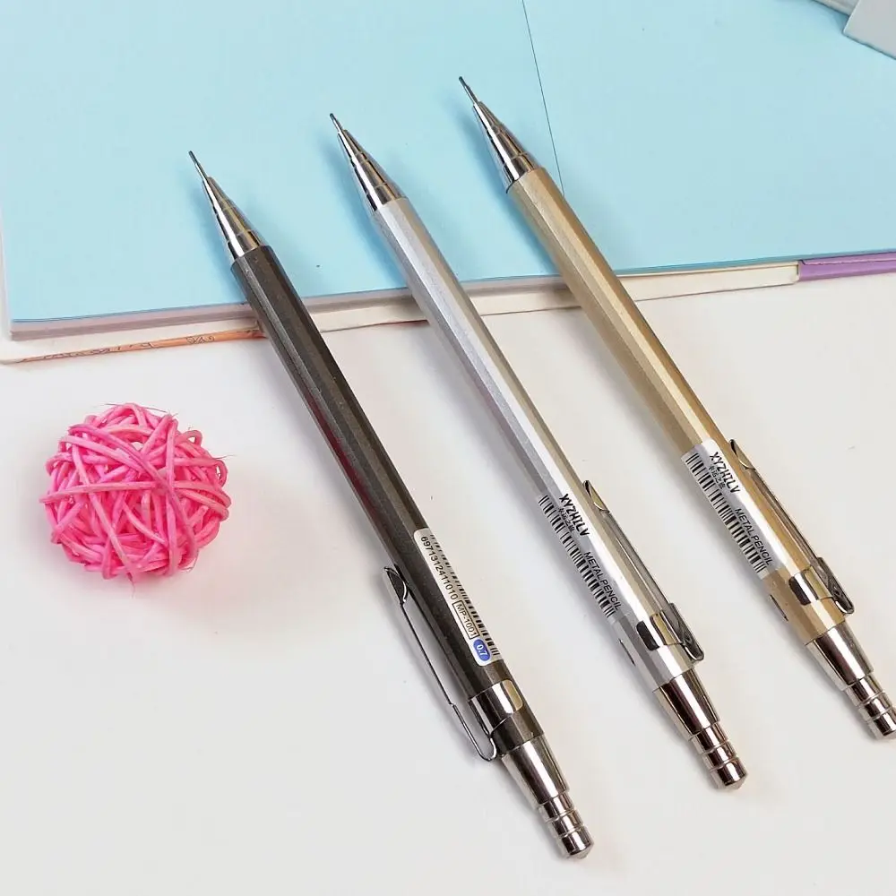 0.5/0.7MM Mechanical Pencil Metal Sketch Comics Design Automatic Pencil Drawing Writing Tool Propelling Pencil Students