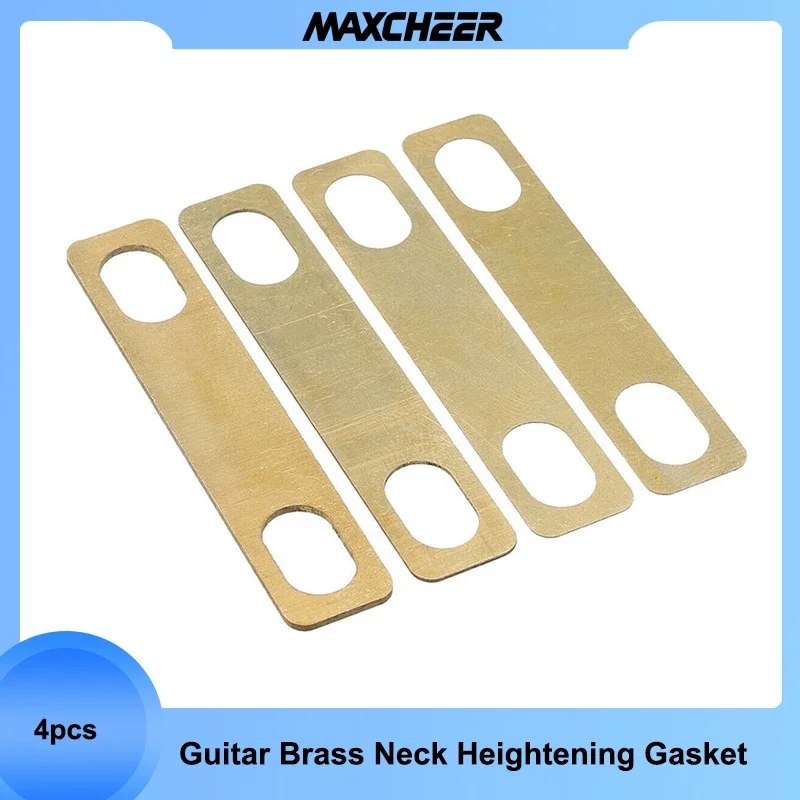 4 Pcs Easy Install Guitar Neck Shim Durable Heightening Gasket Brass Tool Musical Accessories