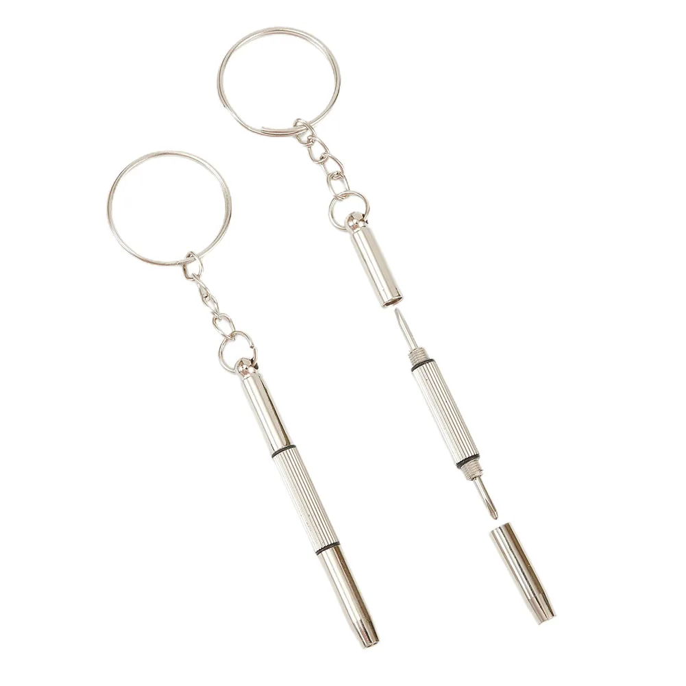 2PC Multifunctional MINI ไขควง 3in1 สกรูแว่นตาโทรศัพท์ = นาฬิกา -= สกรู -= ซ่อมเครื่องมือพวงกุญแจ Key CHAIN