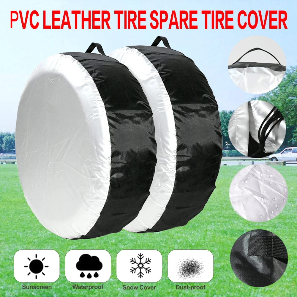 Universal 4Pcs Auto Vehicle Wheel Protector Spare Tire Cover Case Polyester Car Tyre Storage Bags Automobile Tyre Accessories