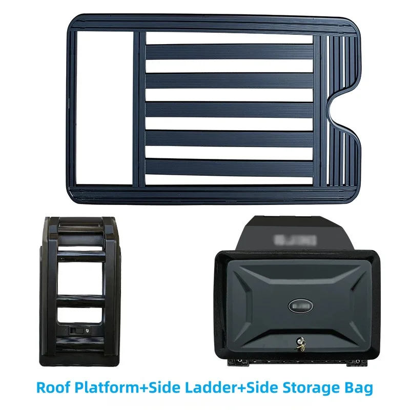 Off-Road Vehicle Modification Kit with Roof Platform, Side Ladder and Side Storage Bag for SUV Models