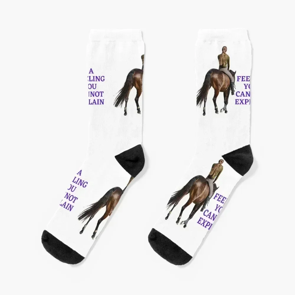 

Horse Design and quoteA Feeling You Cannot Explain Socks warm winter designer gifts Soccer Woman Socks Men's