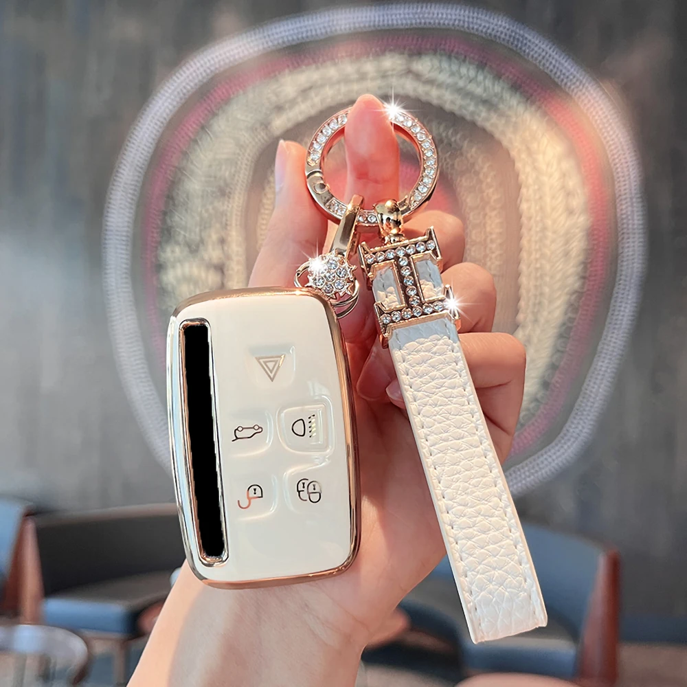 For Land Rover Range Rover Sport Evoque Freelander Velar Discovery 4 Jaguar XE XJ XF Guitar Fashion TPU Car Key Case Cover Fob