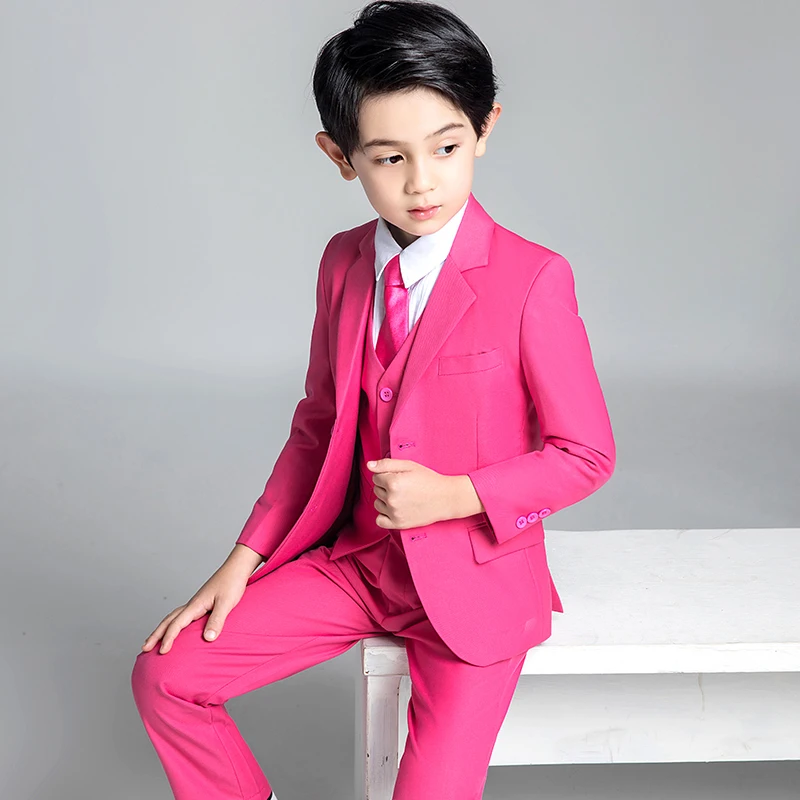 

Flower Boys Formal Wedding Suit Set Children Party Host Costume Little Kids Blazer Pants Clothing Sets School uniform 5Pieces