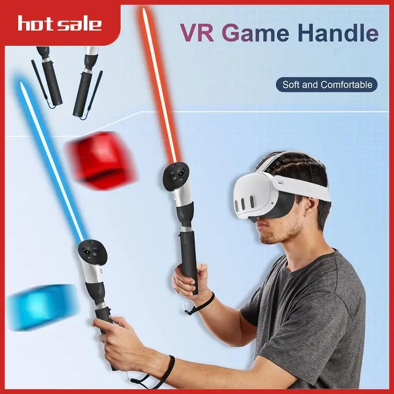 

VR Extension Handle Controller Lightsaber Handles For Meta Quest 3 Extension Grips For Quest 3 VR Accessories Black