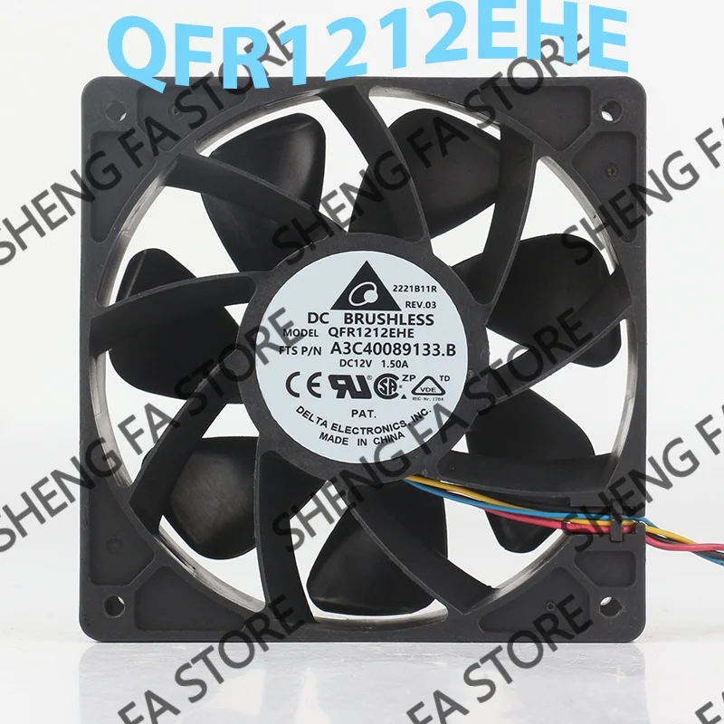 AC EC 12038 120x120x38MM 12CM Delta 5V 24V 48V DC12V 1.50A Violent four-wire PWM speed regulation chassis QFR1212EHE cooling fan