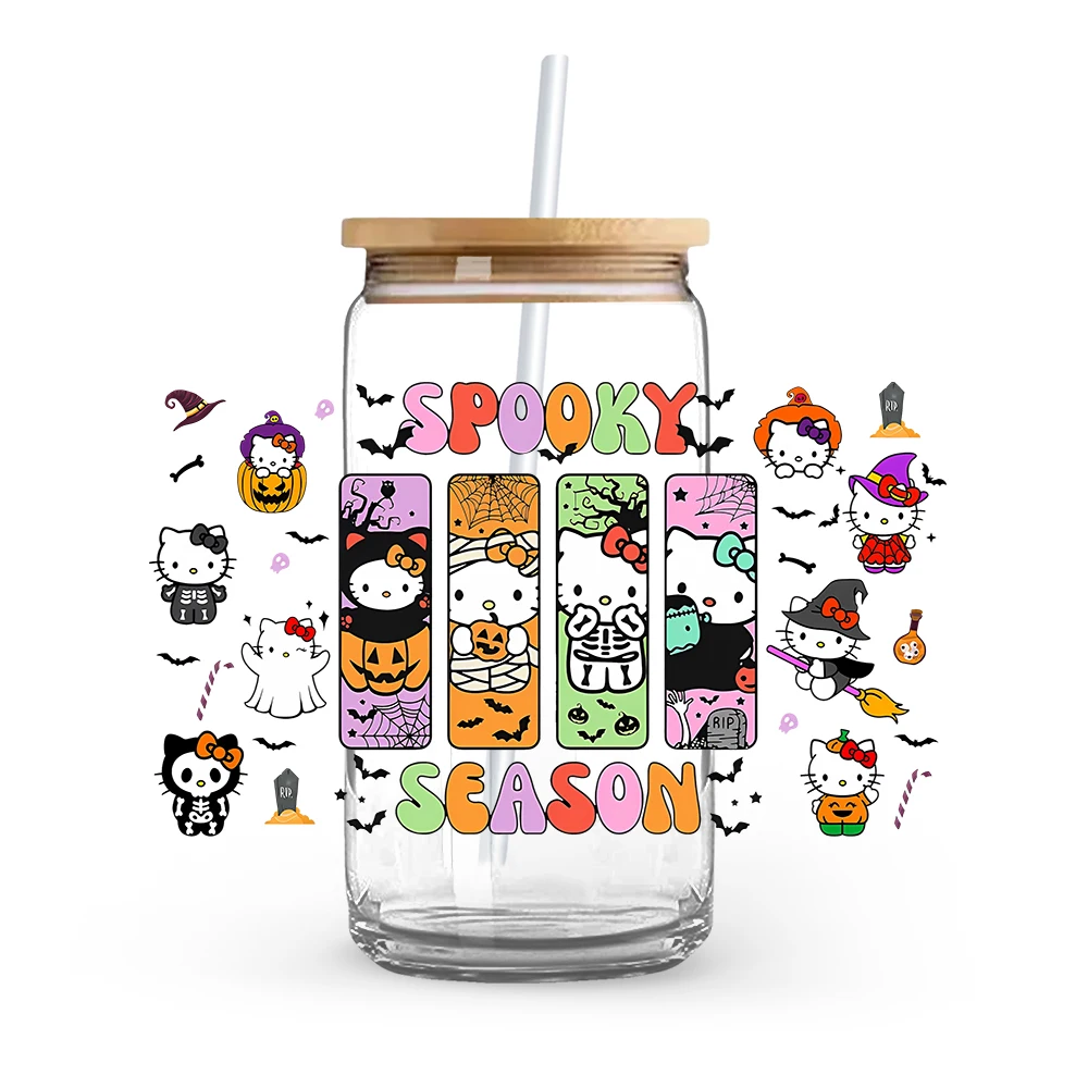 KAWAII Cute Animals 16OZ Cup UV DTF Wrap Self-adhesive Decals Printable Film Roll Waterproof  DTF Transfer Film