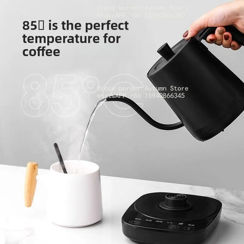 Intelligent temperature control electric hand brewing coffee pot, constant temperature boiling water brewing  thin mouth pot