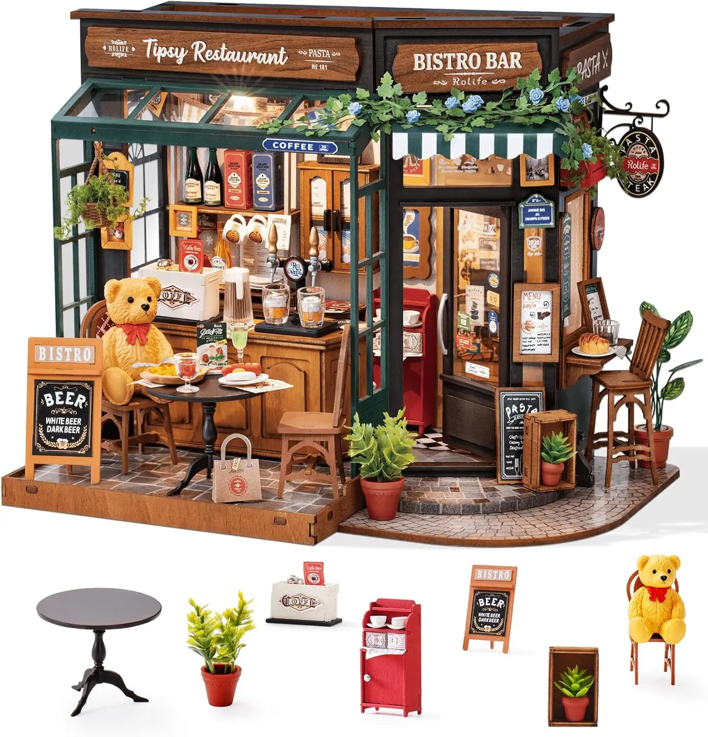 Kit de maison miniature à construire soi-même, maison de poupée en bois, boulangerie, diorama, artisanat, cadeau pour adolescents, enfants et adultes