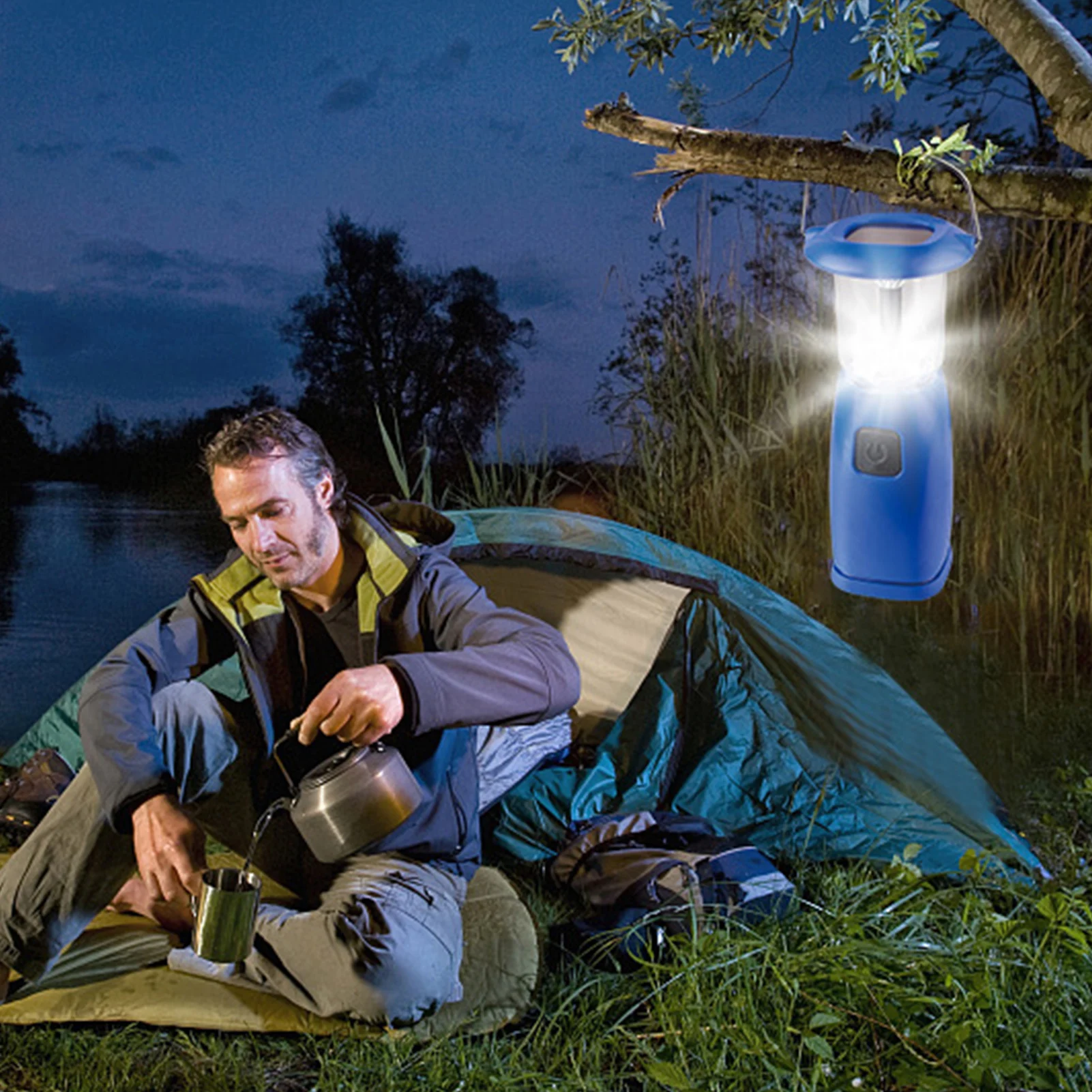 Portable Hand Crank Solar Lantern 6 LED Hand Crank Dynamos Camping Emergency Light Hand Crank Dynamos Tent Lamp 2 Lighting Modes