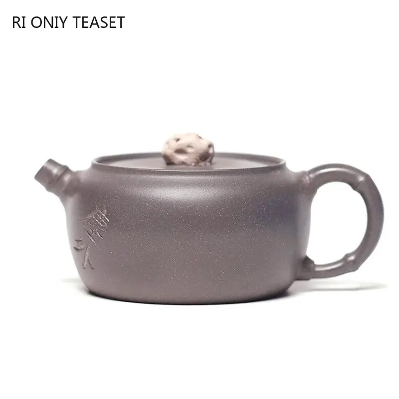 

180ml Chinese Yixing Famous Artists Purple Clay Teapots Handmade Tea Pot Raw Ore Grey Section Mud Kettle Zisha Tea Set Teaware