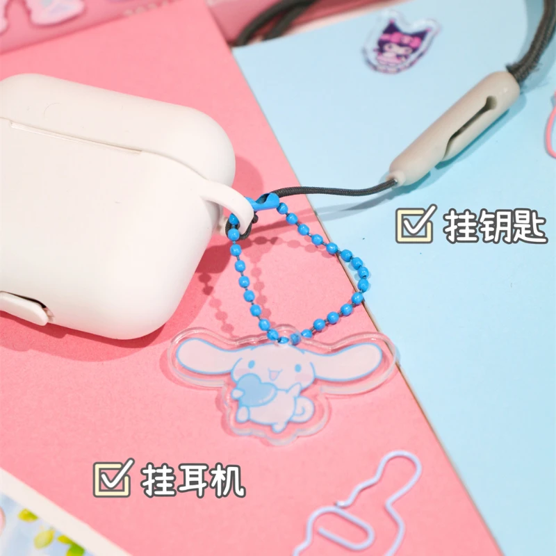 hello kitty kuromi kawaii sanrio cinnamon dog key chain chain acrylic cartoon bag accessories mobile phone earphone pendant