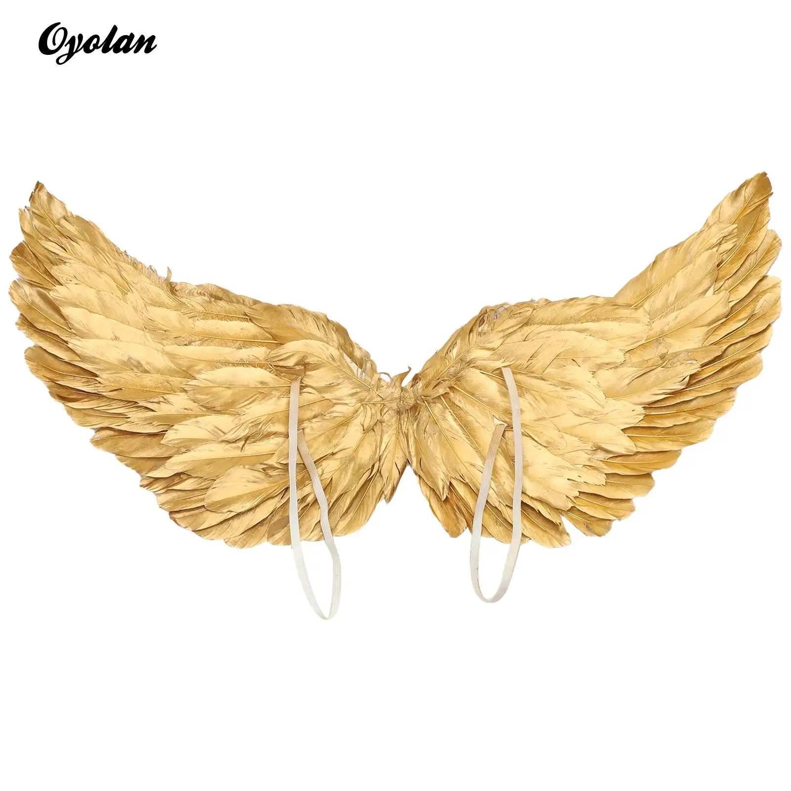 

Крылья ангела с перьями и эластичными ремнями, аксессуар для костюма, реквизит для украшений, тематическая вечеринка на Хэллоуин, маскарад, реквизит для косплея