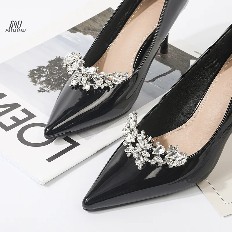 1Pc Buty damskie Kwiatowa klamra DIY Rhinestone Klips do butów Odpinane buty ślubne Wysoki obcas Akcesoria do butów Błyszczące ozdoby do butów — zdjęcie 5