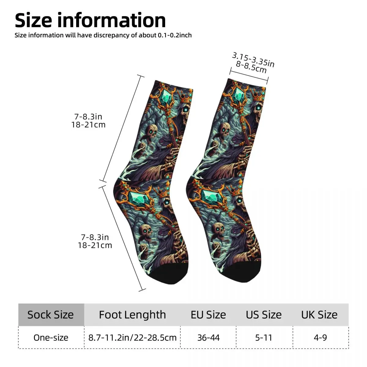 Skeleton King's Diamond Sock Printed Man Polyester