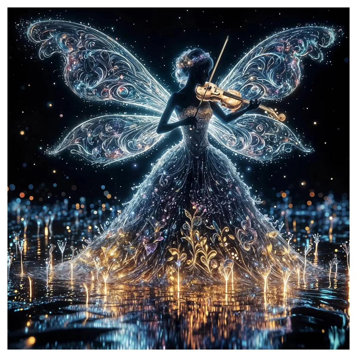 

Пазлы «Бабочки-эльфы играют на скрипке» 500/1024 элемента: увлекательная семейная игра для игровой комнаты, спальни, в подарок